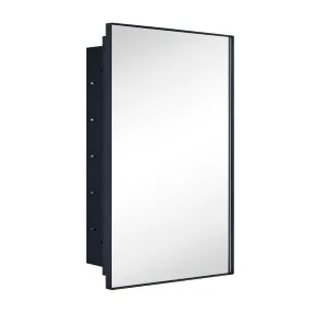 Fulleti Rectangular Metal Framed Medicine Cabinet with Mirror with Adjustable Shelves