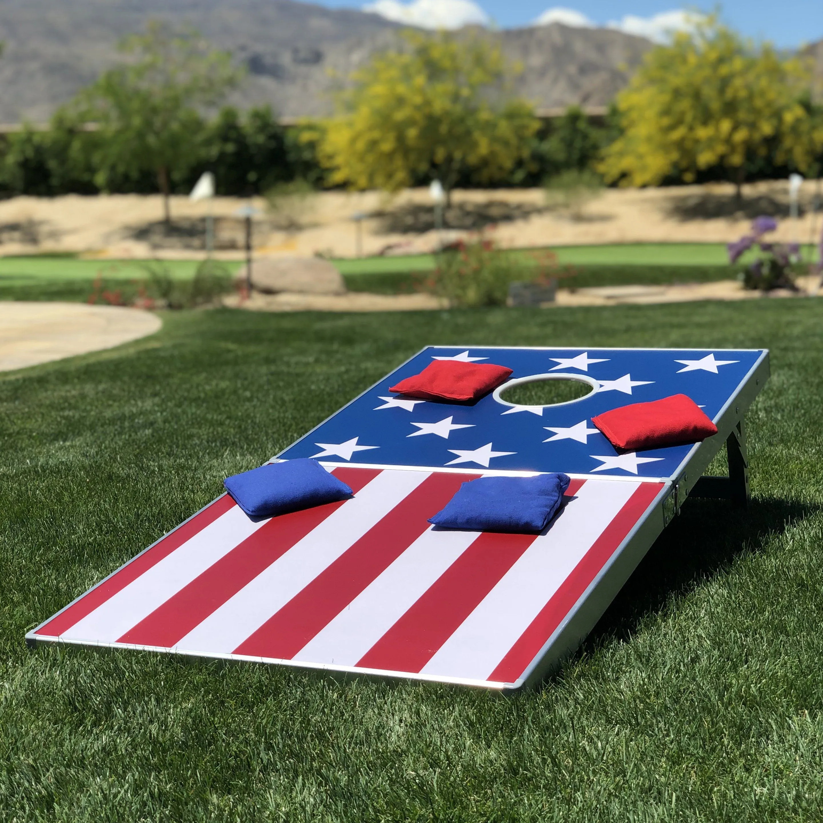 GoSports 4 ft x 2 ft Cornhole PRO Game Set - American Flag