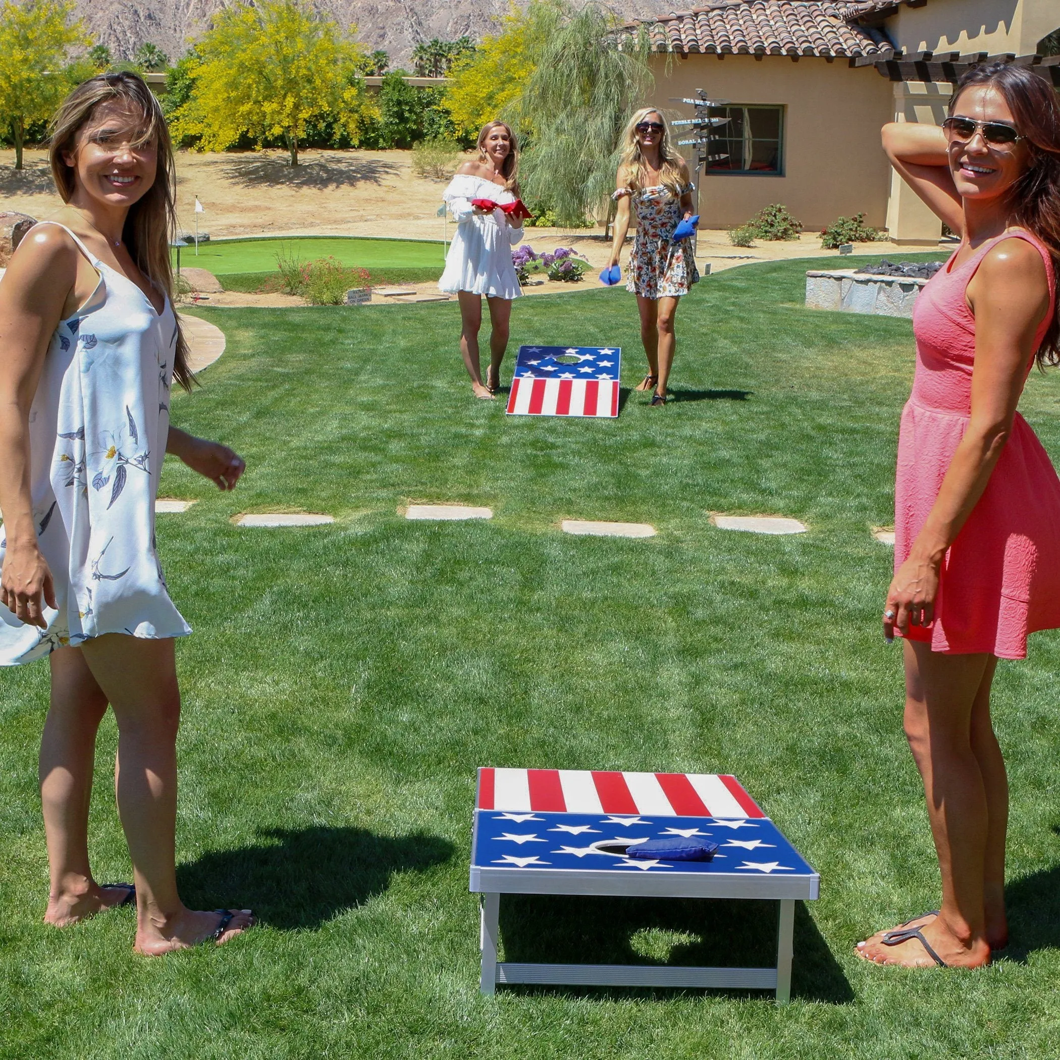 GoSports 4 ft x 2 ft Cornhole PRO Game Set - American Flag
