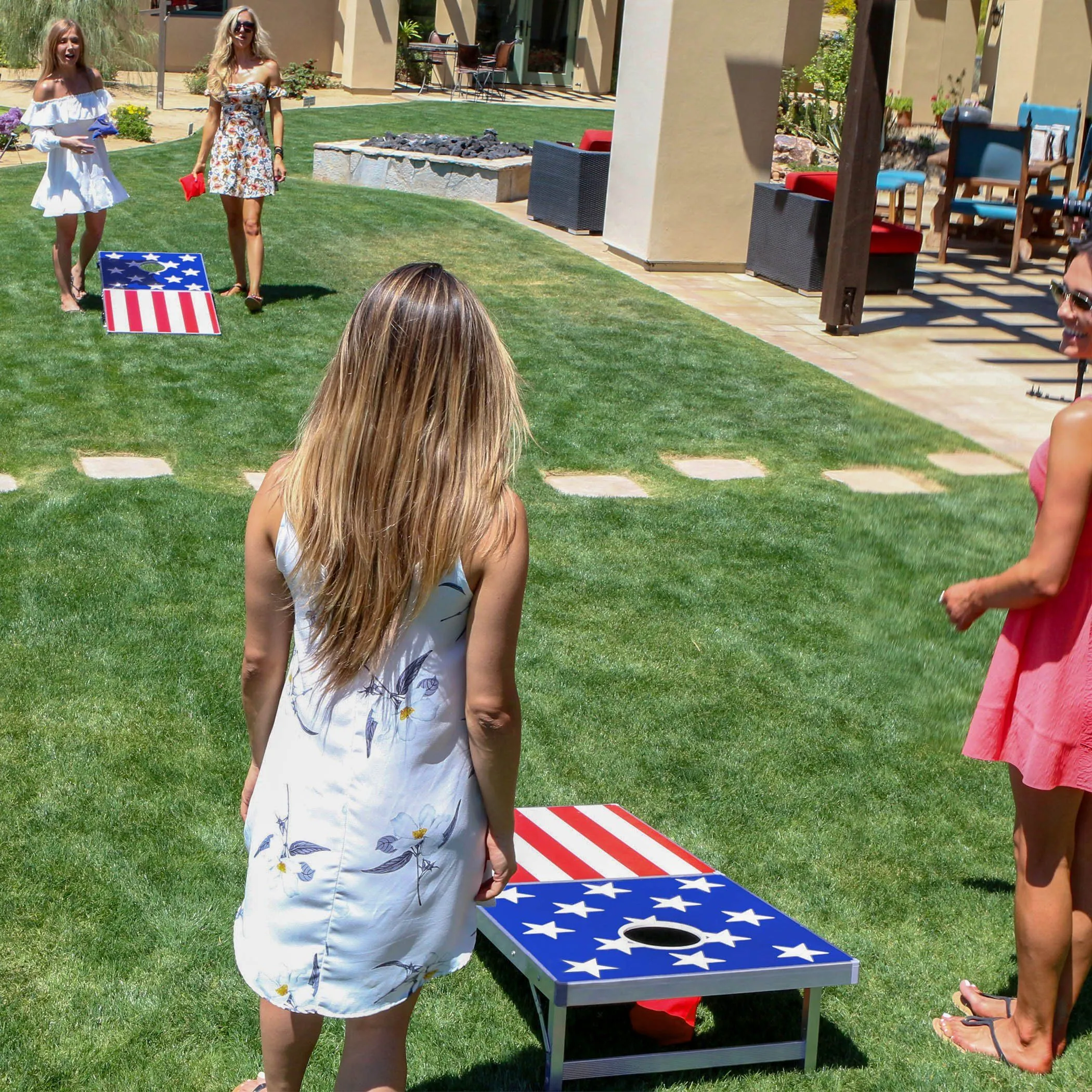 GoSports 4 ft x 2 ft Cornhole PRO Game Set - American Flag