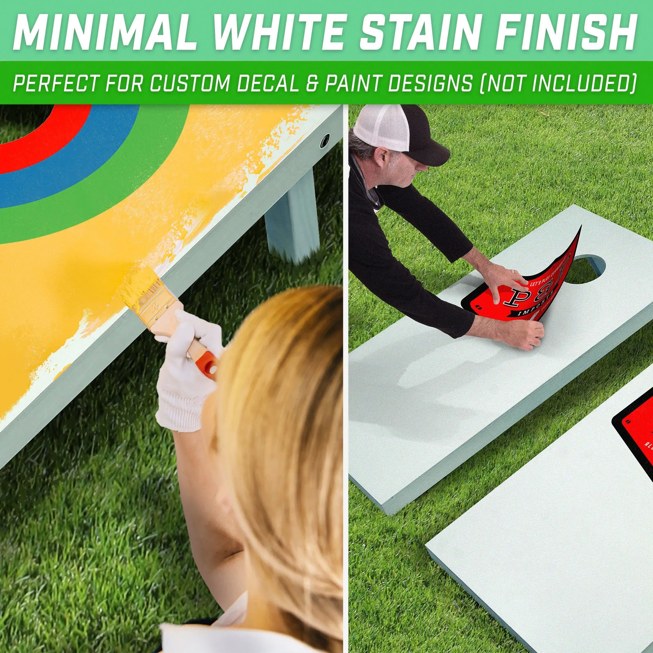 GoSports 4 ft x 2 ft Wooden Cornhole Boards Set - White