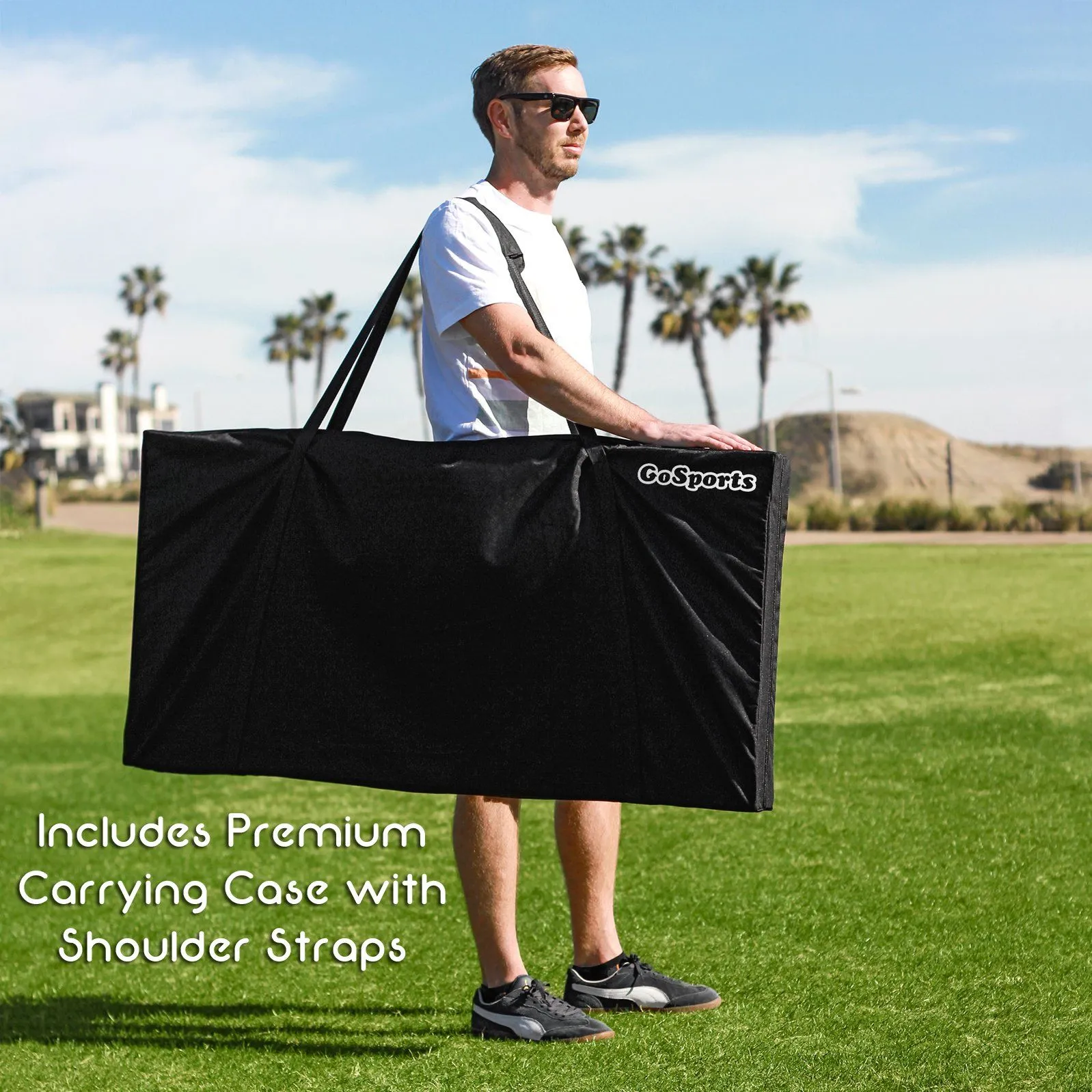 GoSports 4 ft x 2 ft Wooden Cornhole Set - Brown