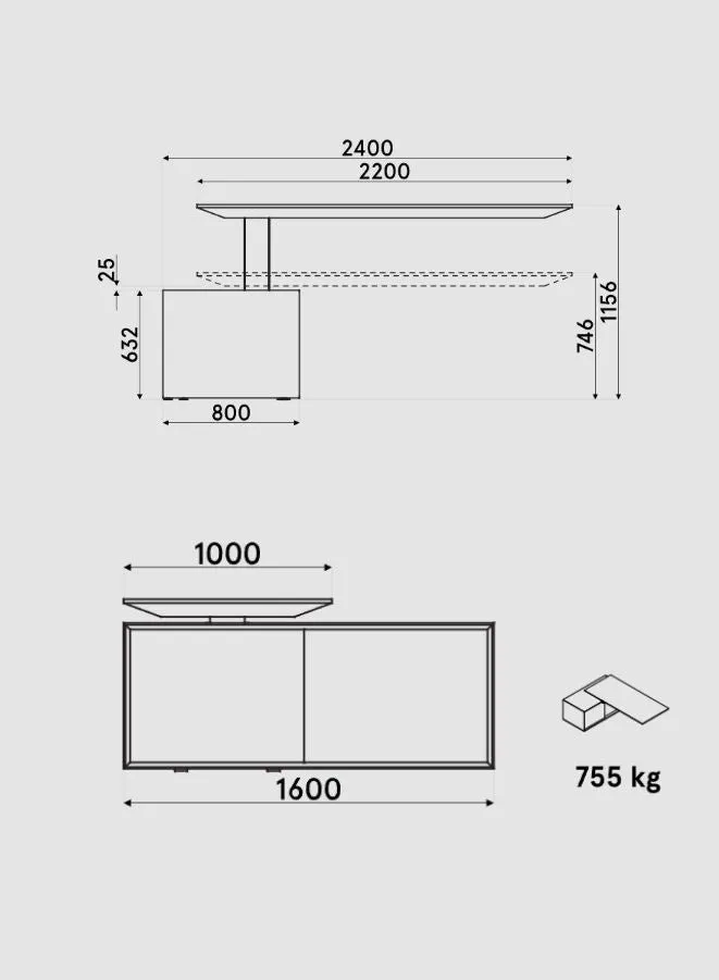 Gravity Executive Desk with Height Adjustment