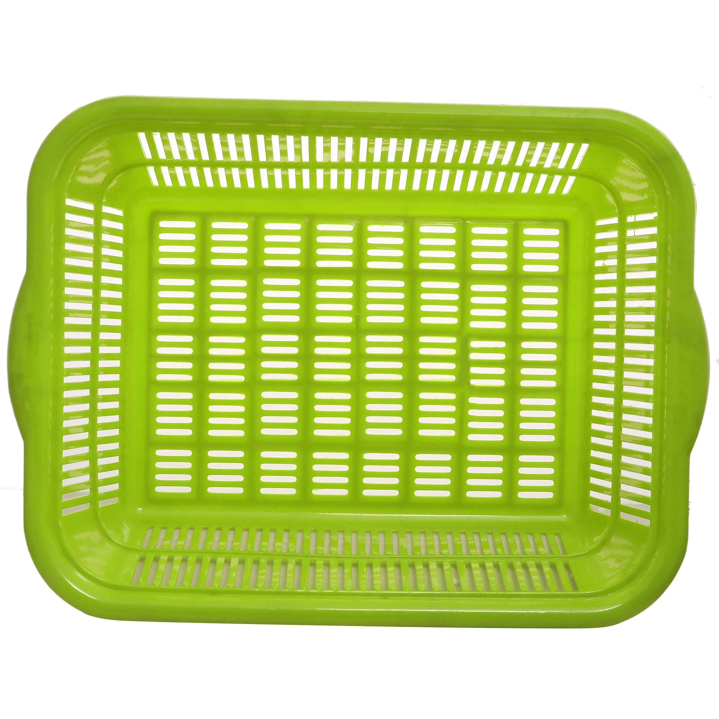 Heart Home Plastic 2 Pieces Kitchen Small Size Dish Rack Drainer Vegetables and Fruits Washing Basket Dish Rack Multipurpose Organizers (Green & Red)- HEART3638