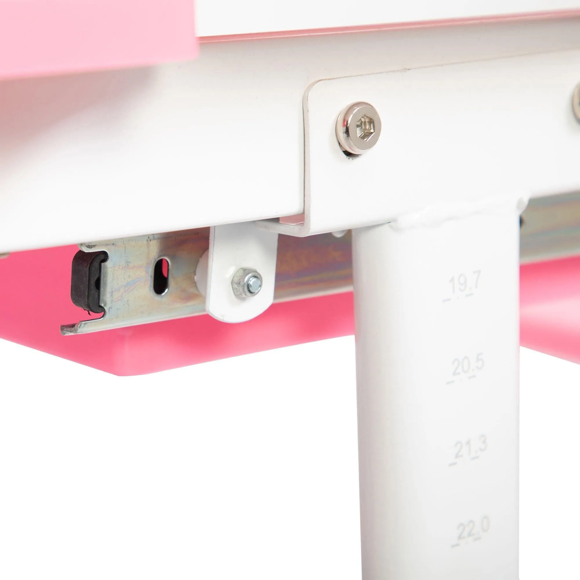 Height Adjusting Kid’s Desk and Chair Set Study Station with Tiltable Table-top, Corner Guard, Book Rack, Lamp Slot and Drawer
