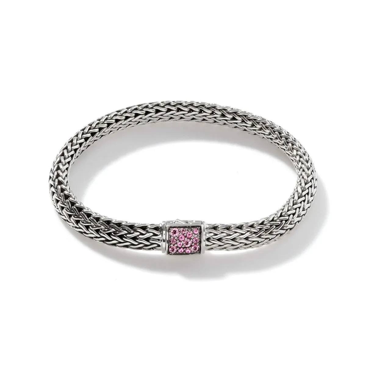 Icon Bracelet, Sterling Silver, Pink Tourmaline Pavé, 6.5MM - BBS90422RVBLS2PTM