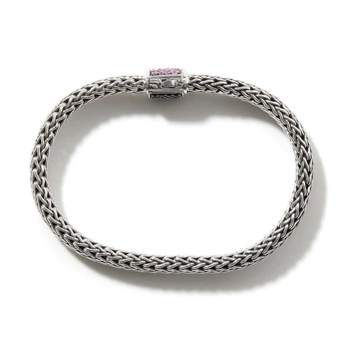 Icon Bracelet, Sterling Silver, Pink Tourmaline Pavé, 6.5MM - BBS90422RVBLS2PTM
