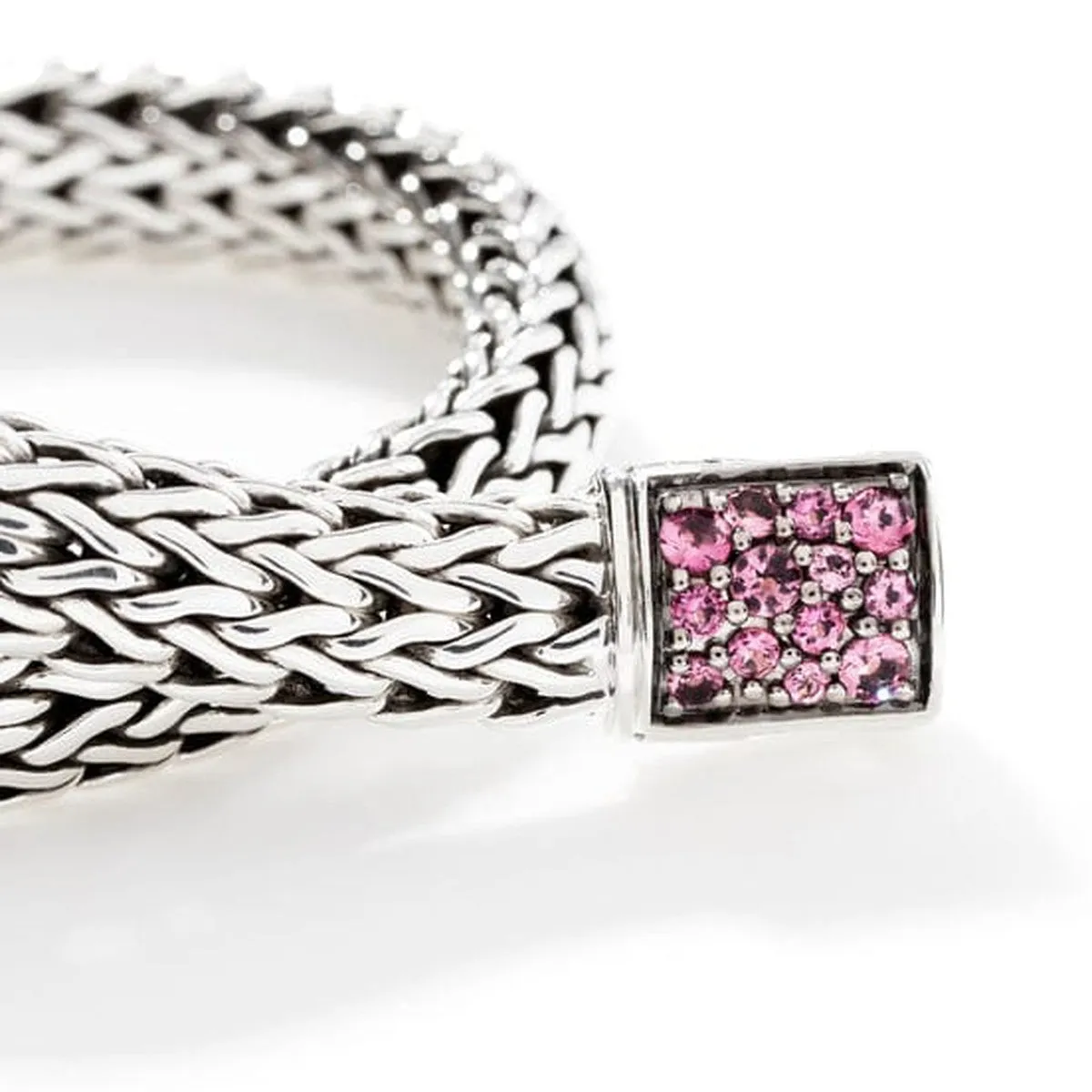 Icon Bracelet, Sterling Silver, Pink Tourmaline Pavé, 6.5MM - BBS90422RVBLS2PTM