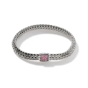 Icon Bracelet, Sterling Silver, Pink Tourmaline Pavé, 6.5MM - BBS90422RVBLS2PTM