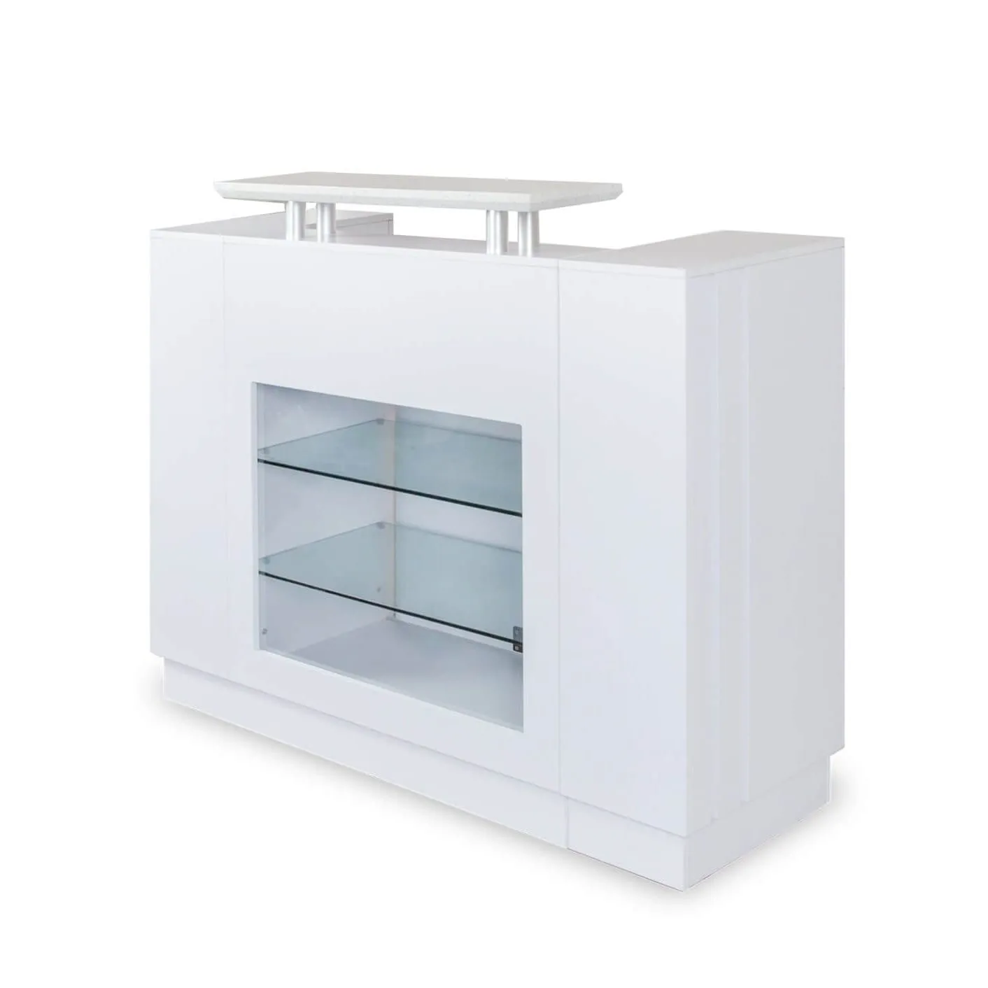 J&A Salon Reception Desk with Display & Granite Top