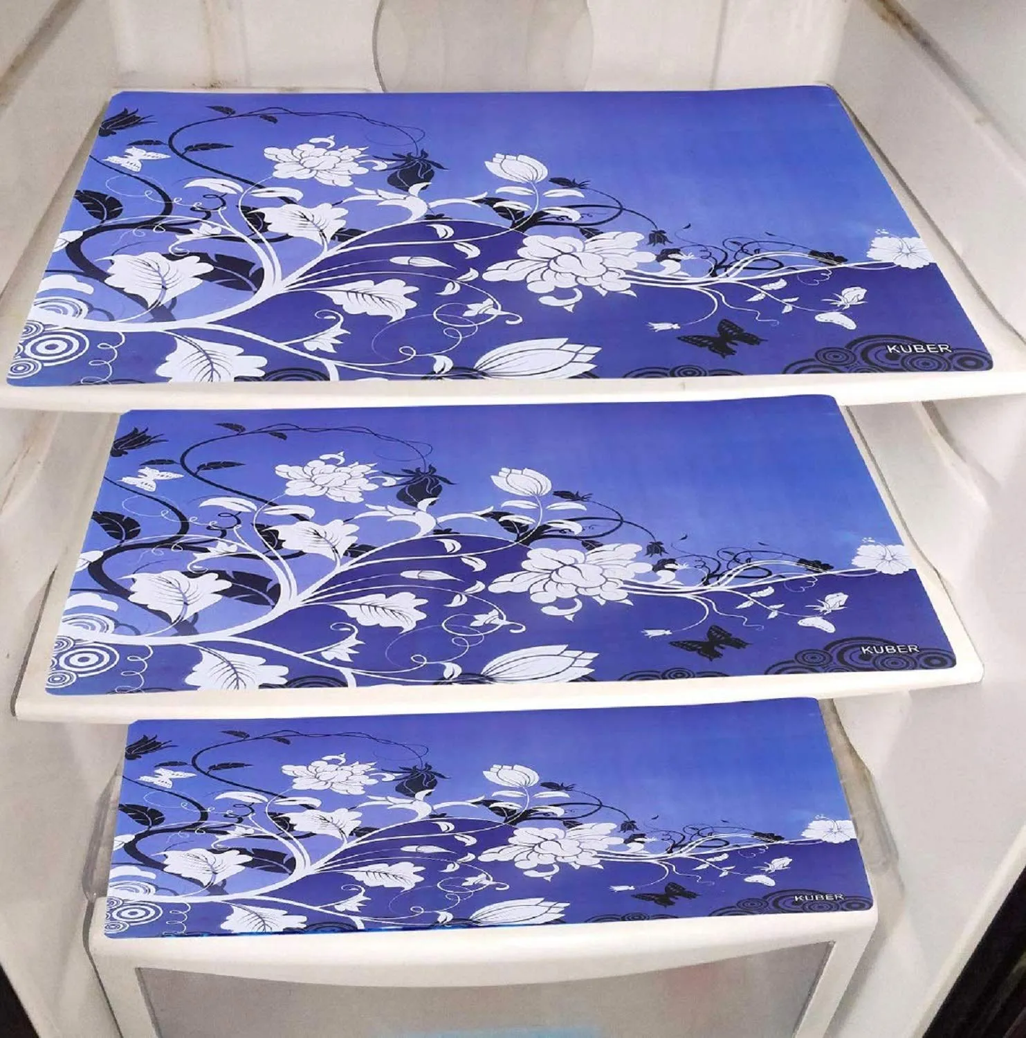 Kuber Industries PVC 3 Pieces Fridge Mats, 2 Piece Handle Cover and 1 Piece Fridge Top Cover (Cream)-CTKTC32892