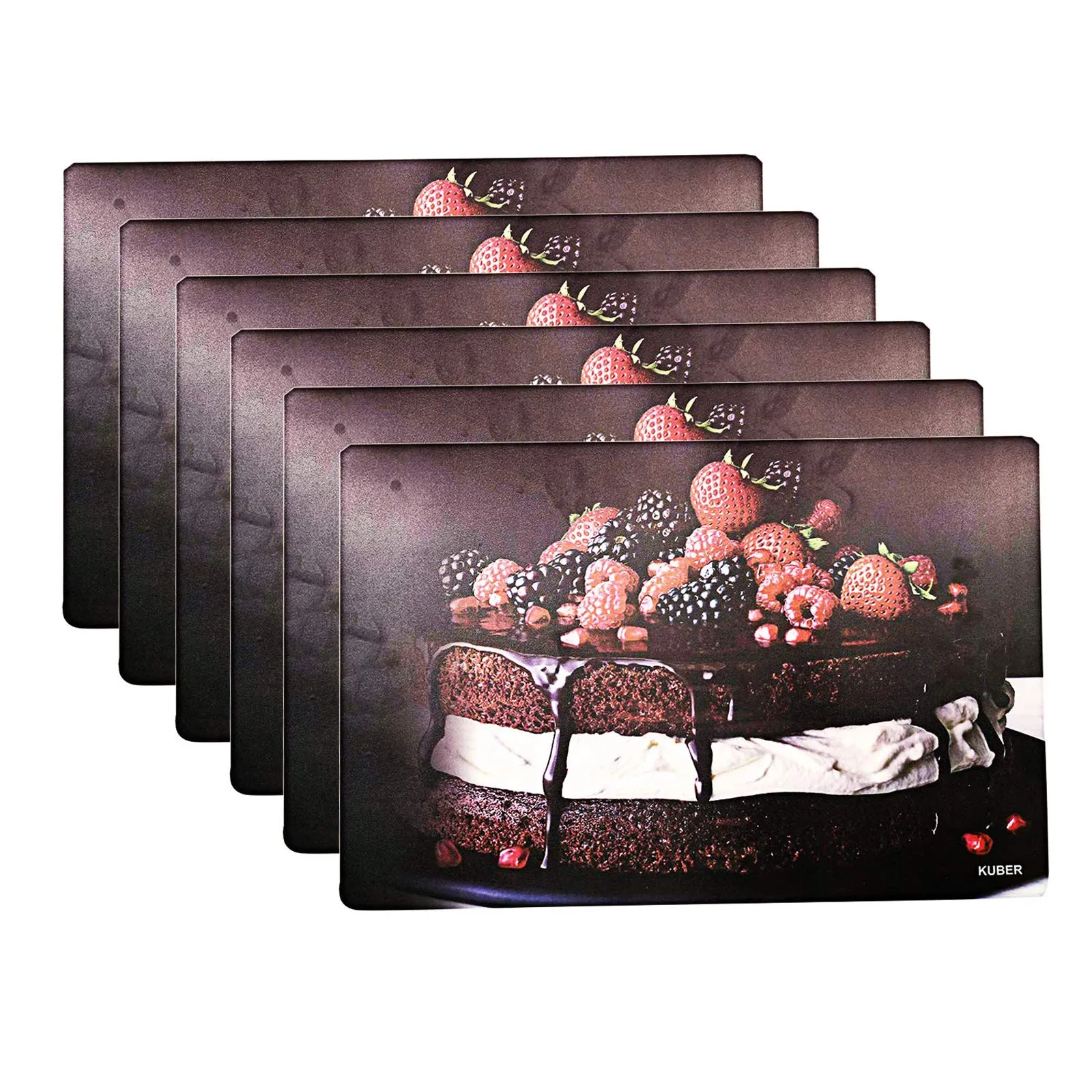 Kuber Industries PVC 6 Pieces Refrigerator Drawer Mats (Brown) -CTLTC11148