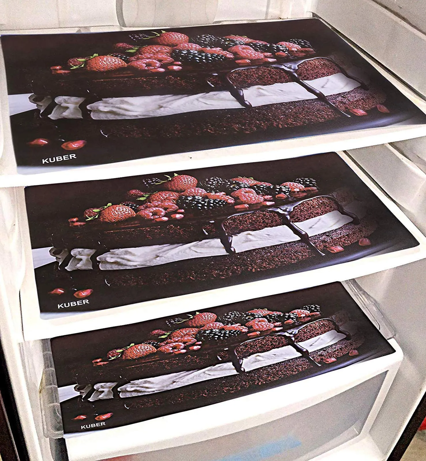 Kuber Industries PVC 6 Pieces Refrigerator Drawer Mats (Brown) -CTLTC11148