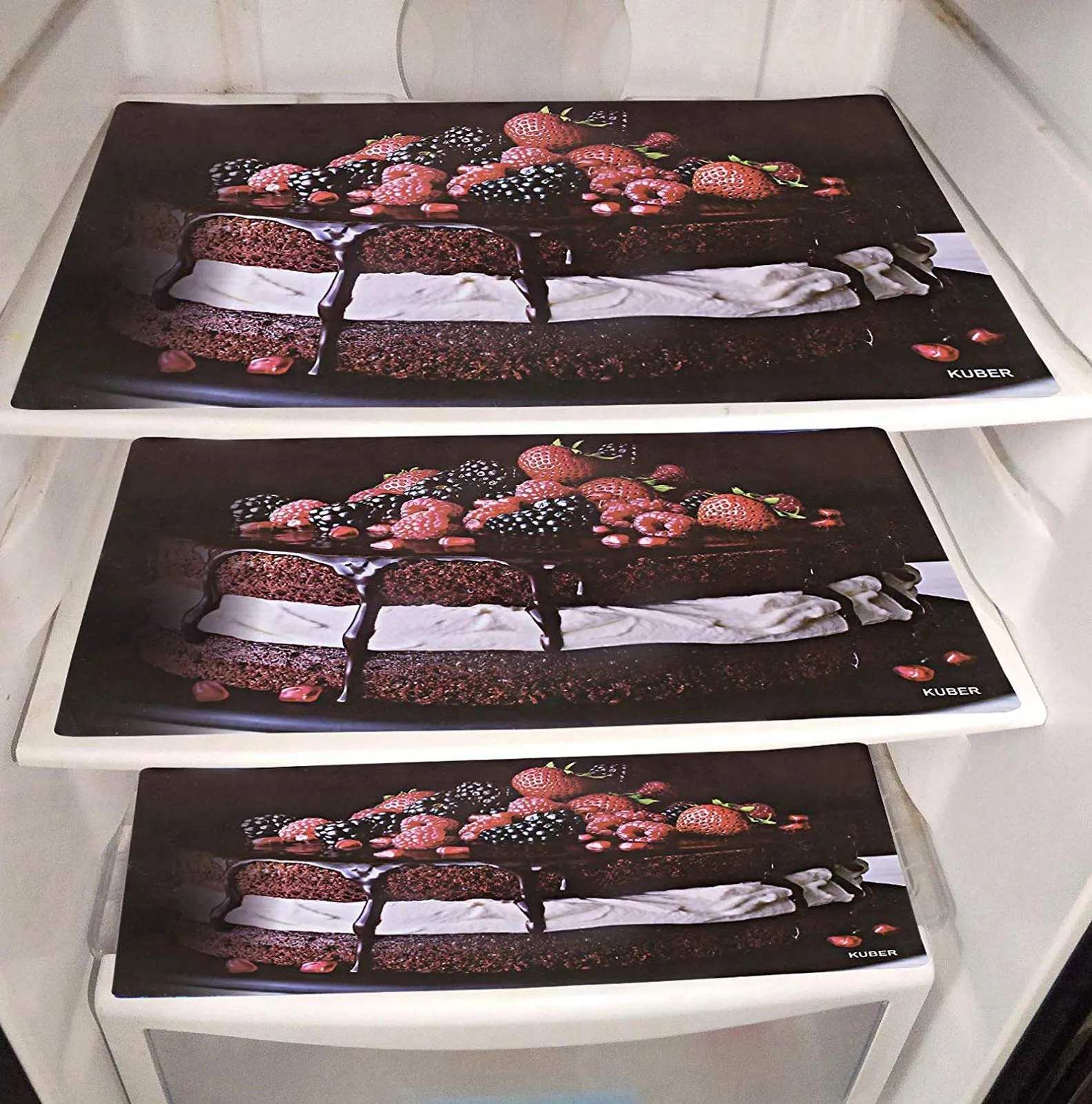 Kuber Industries PVC 6 Pieces Refrigerator Drawer Mats (Brown) -CTLTC11148
