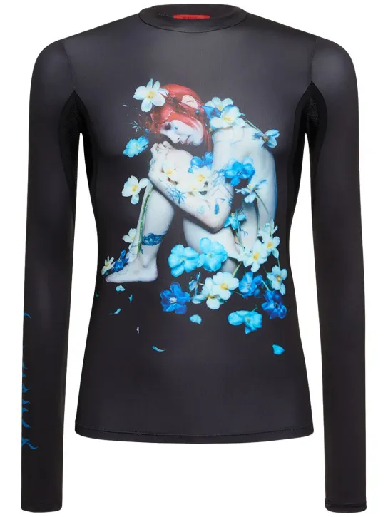 Kusikohc   Blue Girl printed tech t-shirt 