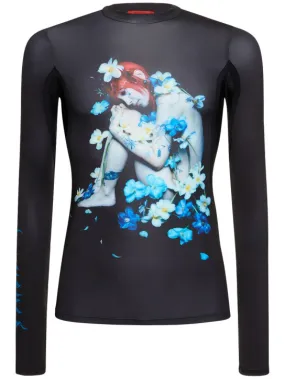 Kusikohc   Blue Girl printed tech t-shirt 