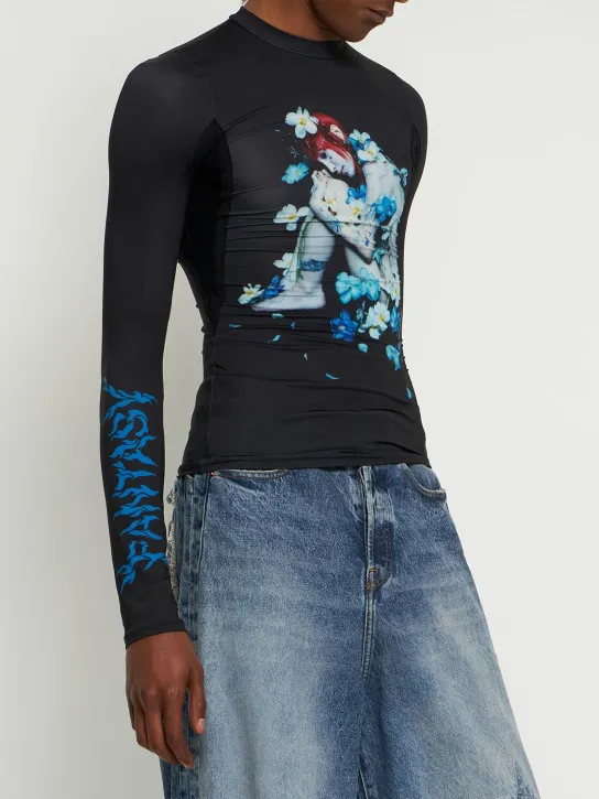 Kusikohc   Blue Girl printed tech t-shirt 