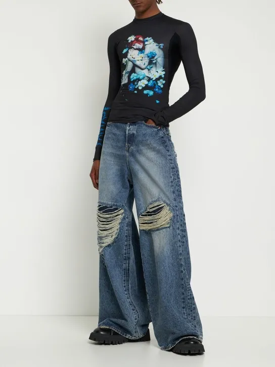 Kusikohc   Blue Girl printed tech t-shirt 