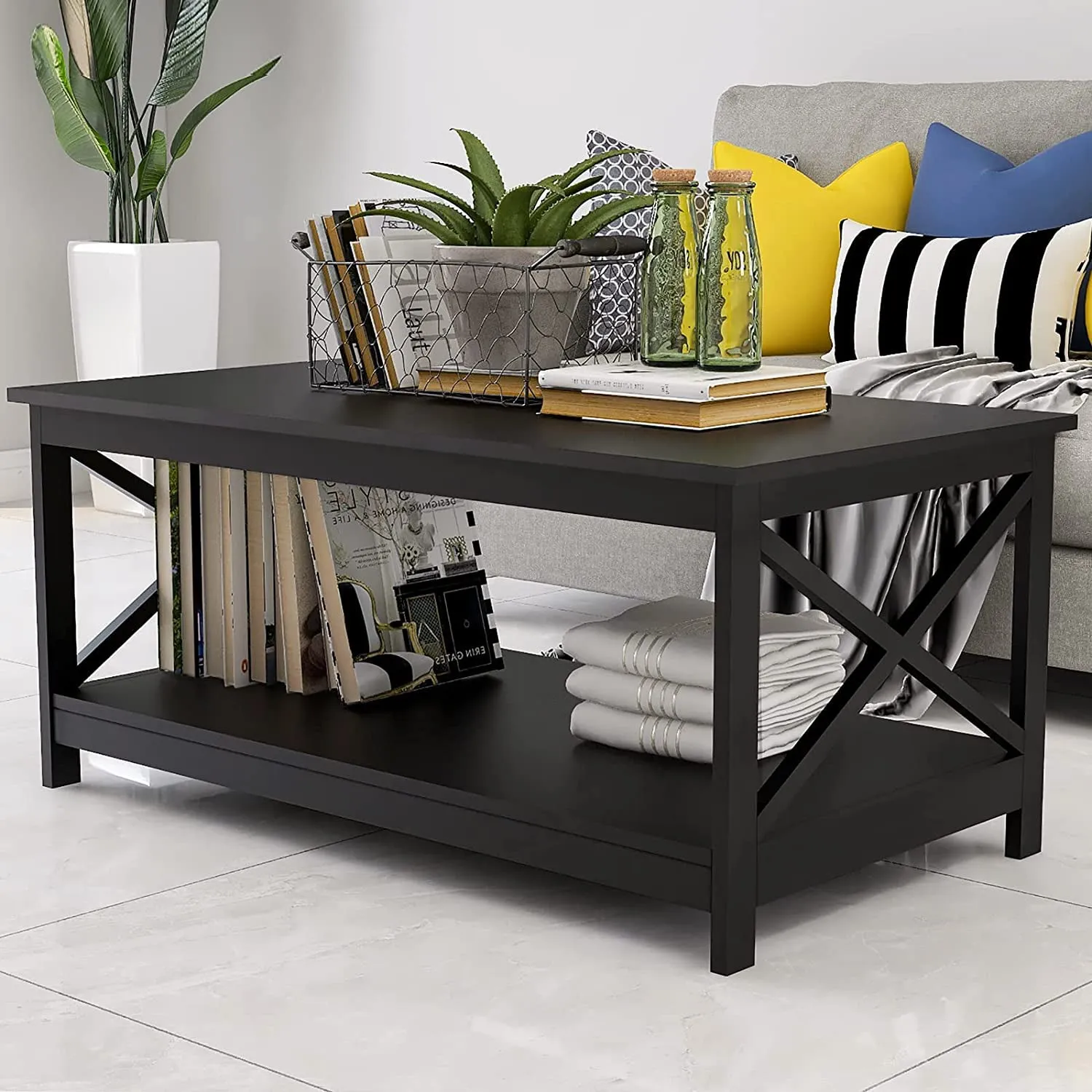 Lecut 39.56” L Concise Style Coffee Table Oxford Console Table