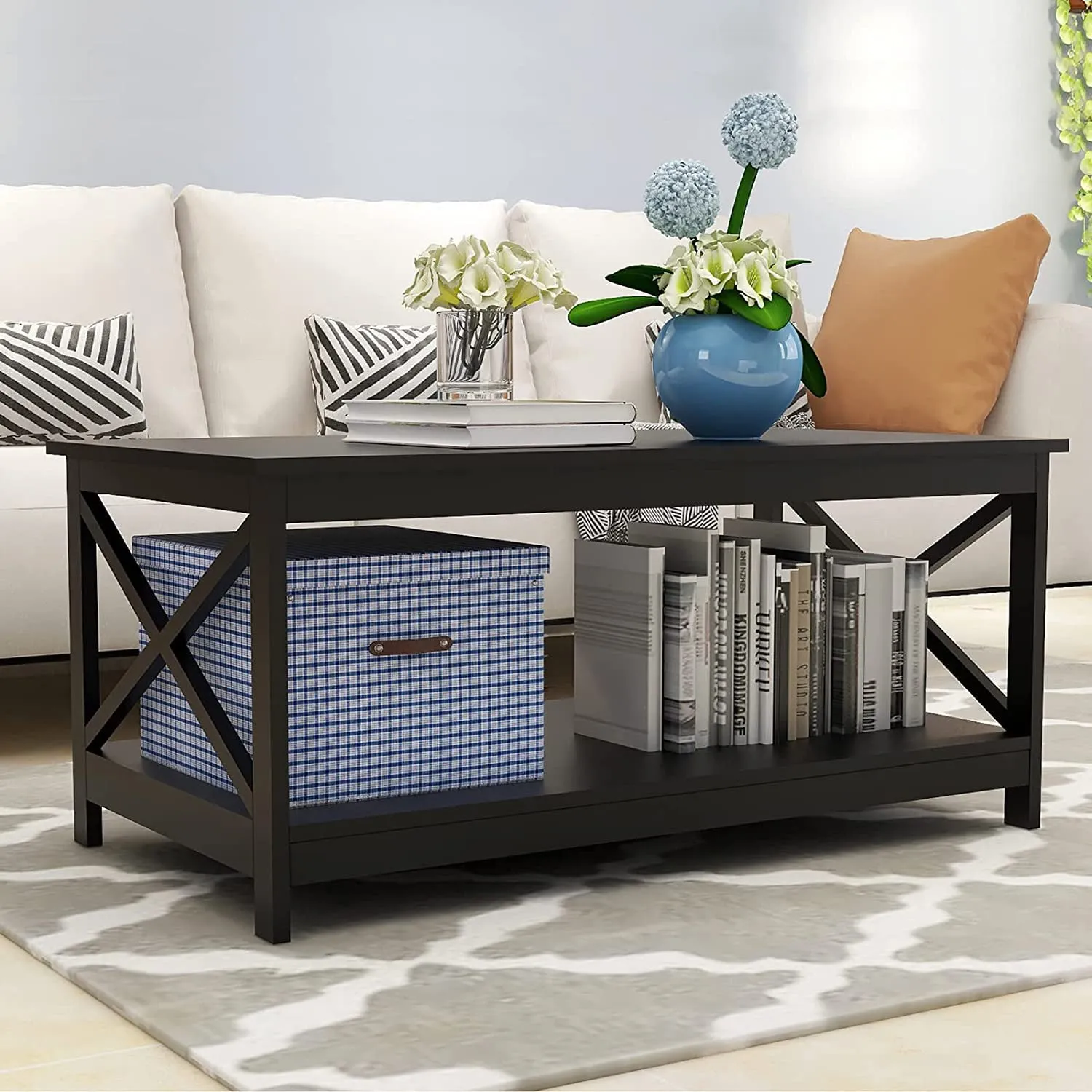 Lecut 39.56” L Concise Style Coffee Table Oxford Console Table