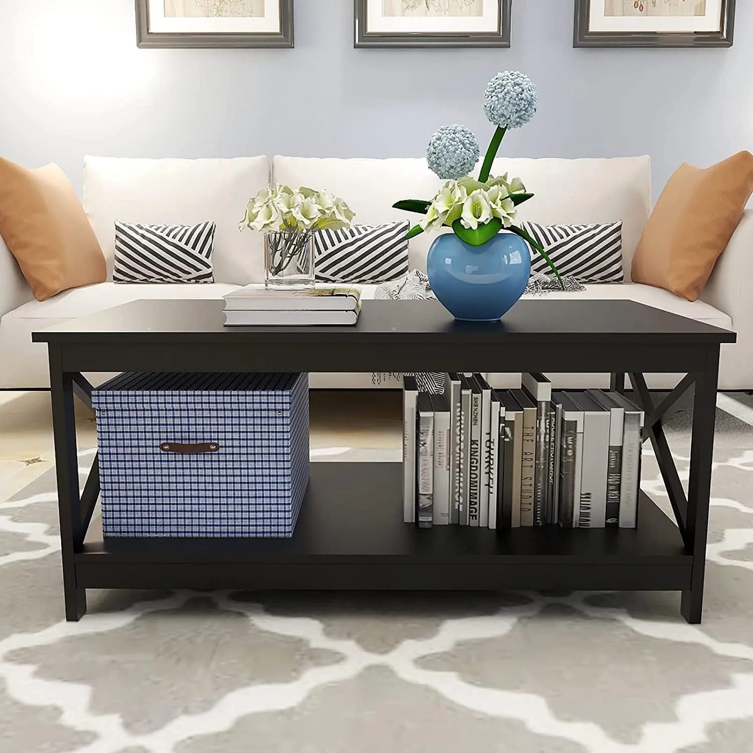 Lecut 39.56” L Concise Style Coffee Table Oxford Console Table