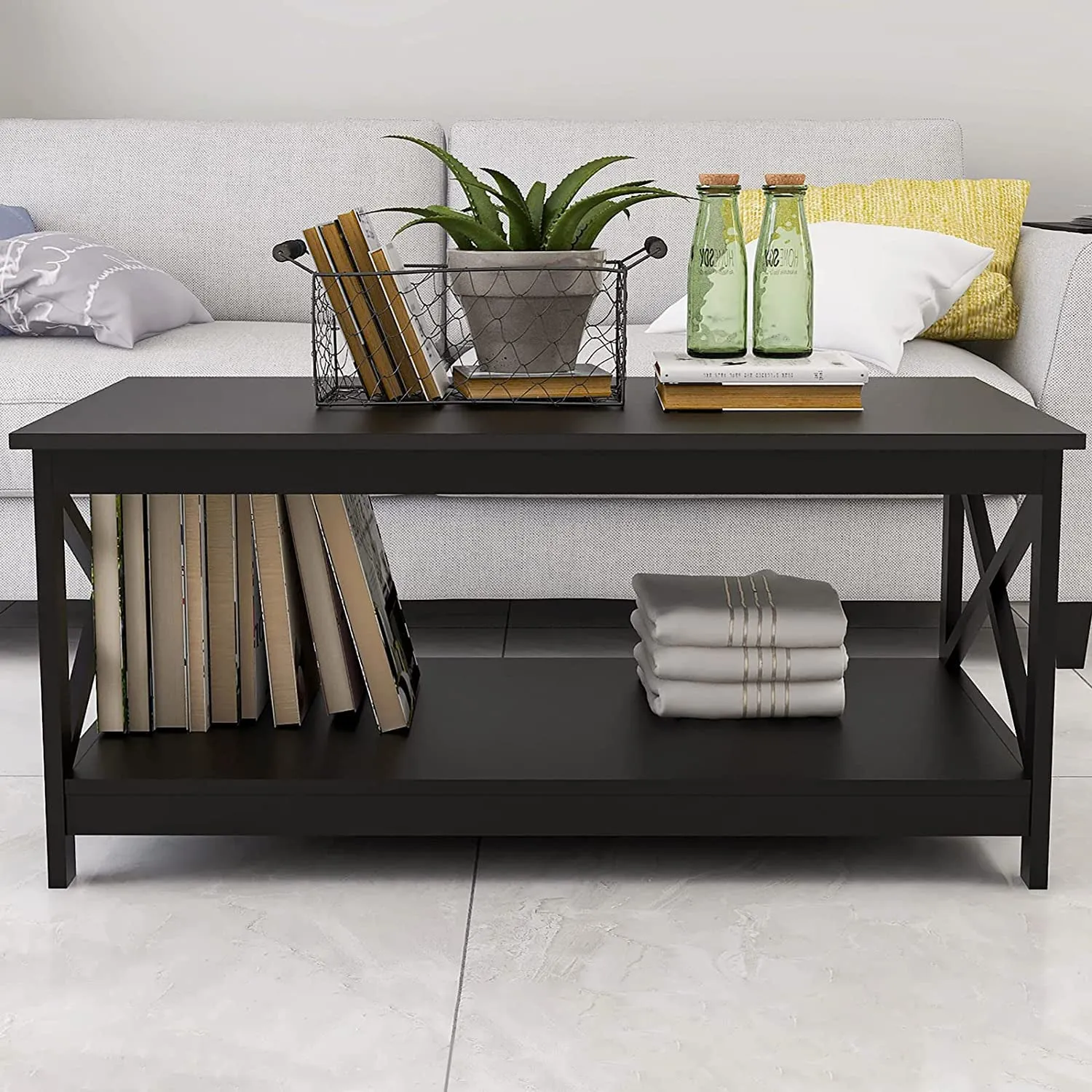 Lecut 39.56” L Concise Style Coffee Table Oxford Console Table