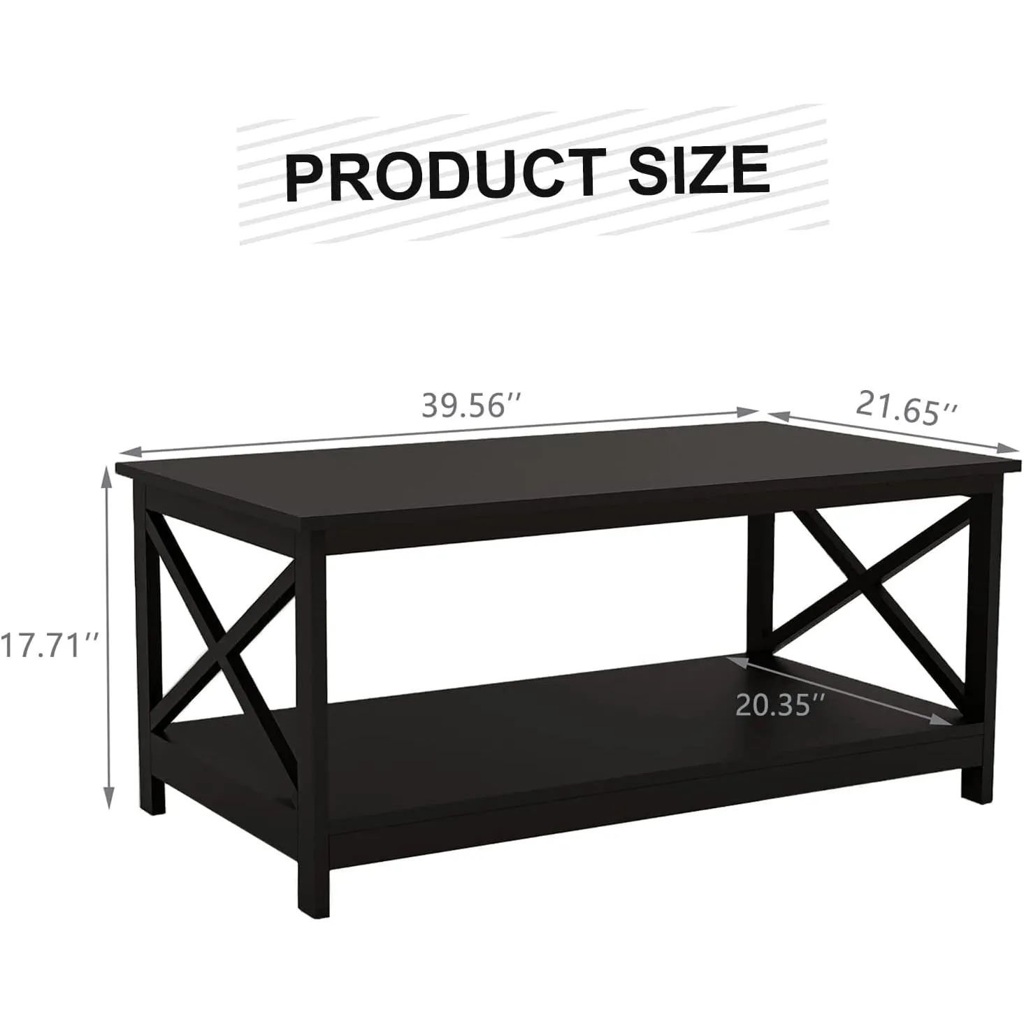 Lecut 39.56” L Concise Style Coffee Table Oxford Console Table