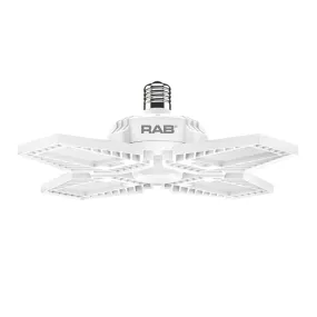 LED Garage Light Bulb, 80 Watts, 10000 Lumens, 5000K, 4 Adjustable Panels, E26 Base, 120-277V