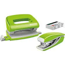 Leitz Mini Stapler   Punch - Green