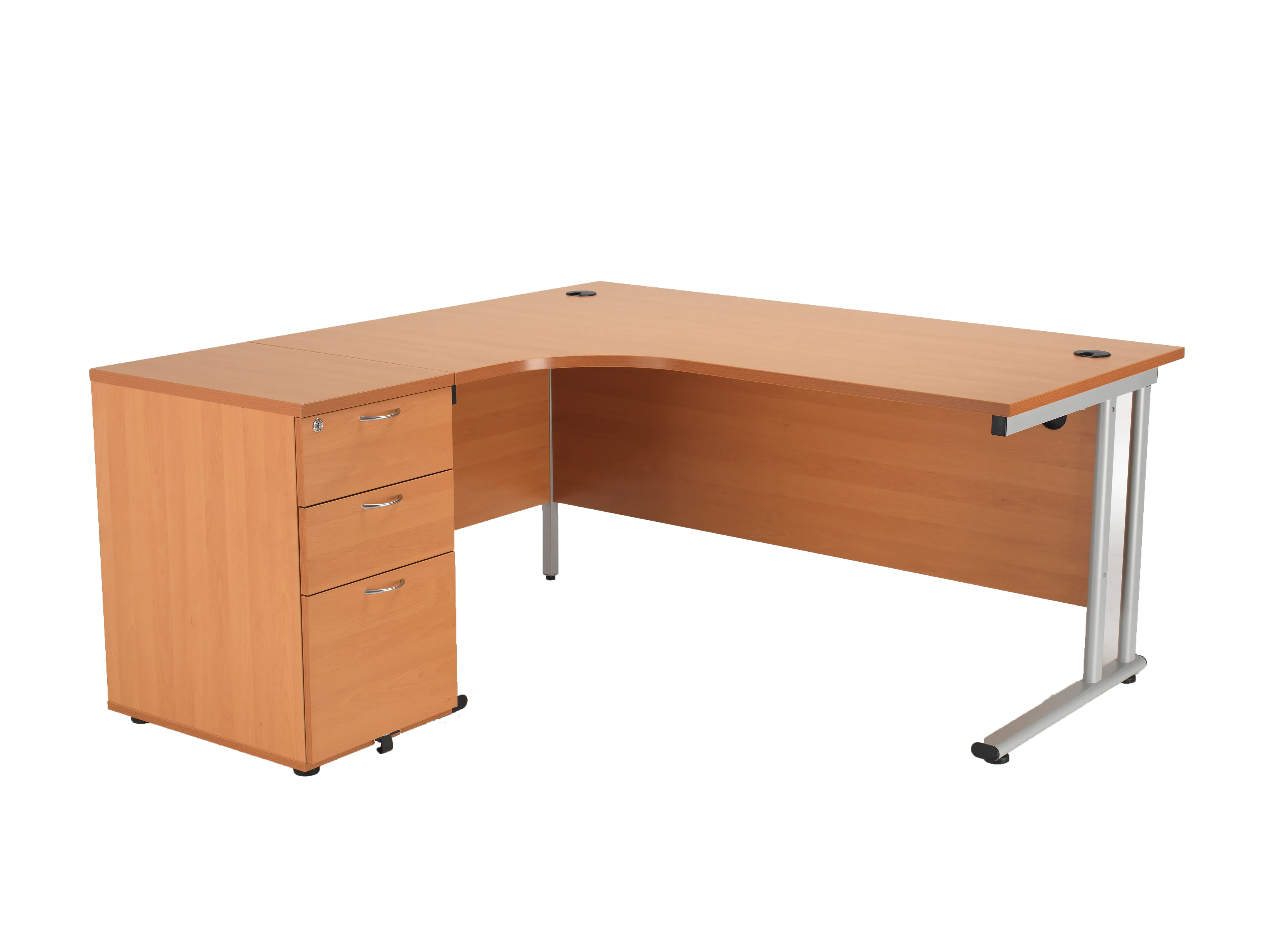 LOCO Next Day Delivery Corner Desk & Pedestal Bundle
