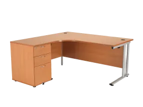 LOCO Next Day Delivery Corner Desk & Pedestal Bundle