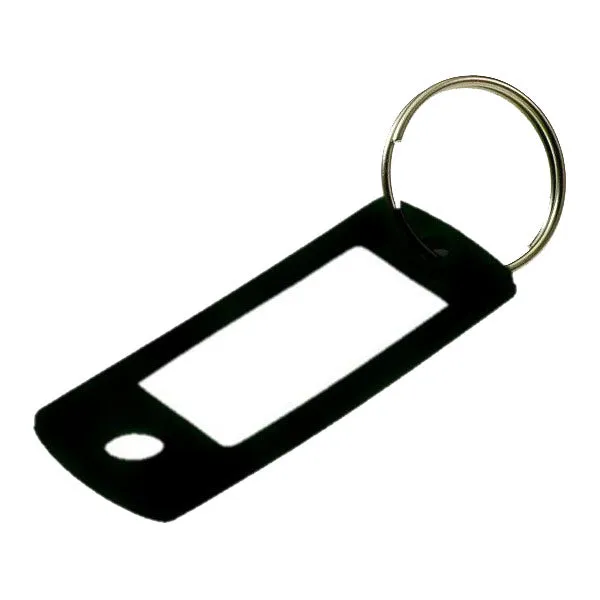 LuckyLine - 16920 - Key Tag with Ring - Black - 50 Pack