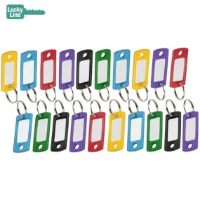 LuckyLine - 16975 - Key Tag with Ring - Assorted Colors - 75 Pack