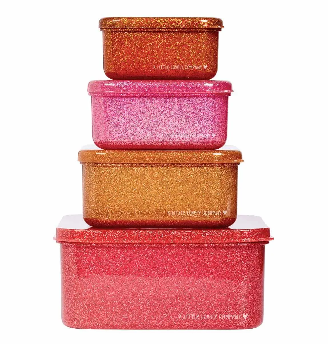 Lunch & Snack Box Set - Glitter - Autumn Pink