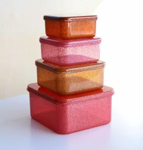 Lunch & Snack Box Set - Glitter - Autumn Pink