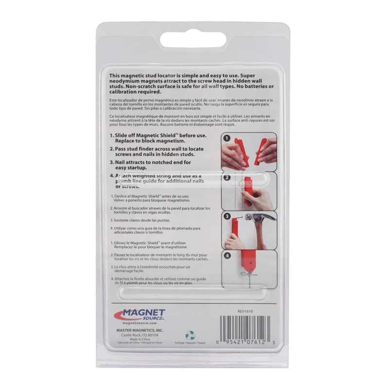 Magnet Source Stud Magnet 07612 4 in. L X 1 in. W Magnetic Stud Finder 1 in. 1 pc