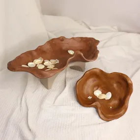 Marble Serving Bowl Platter | Brown | Set of 2