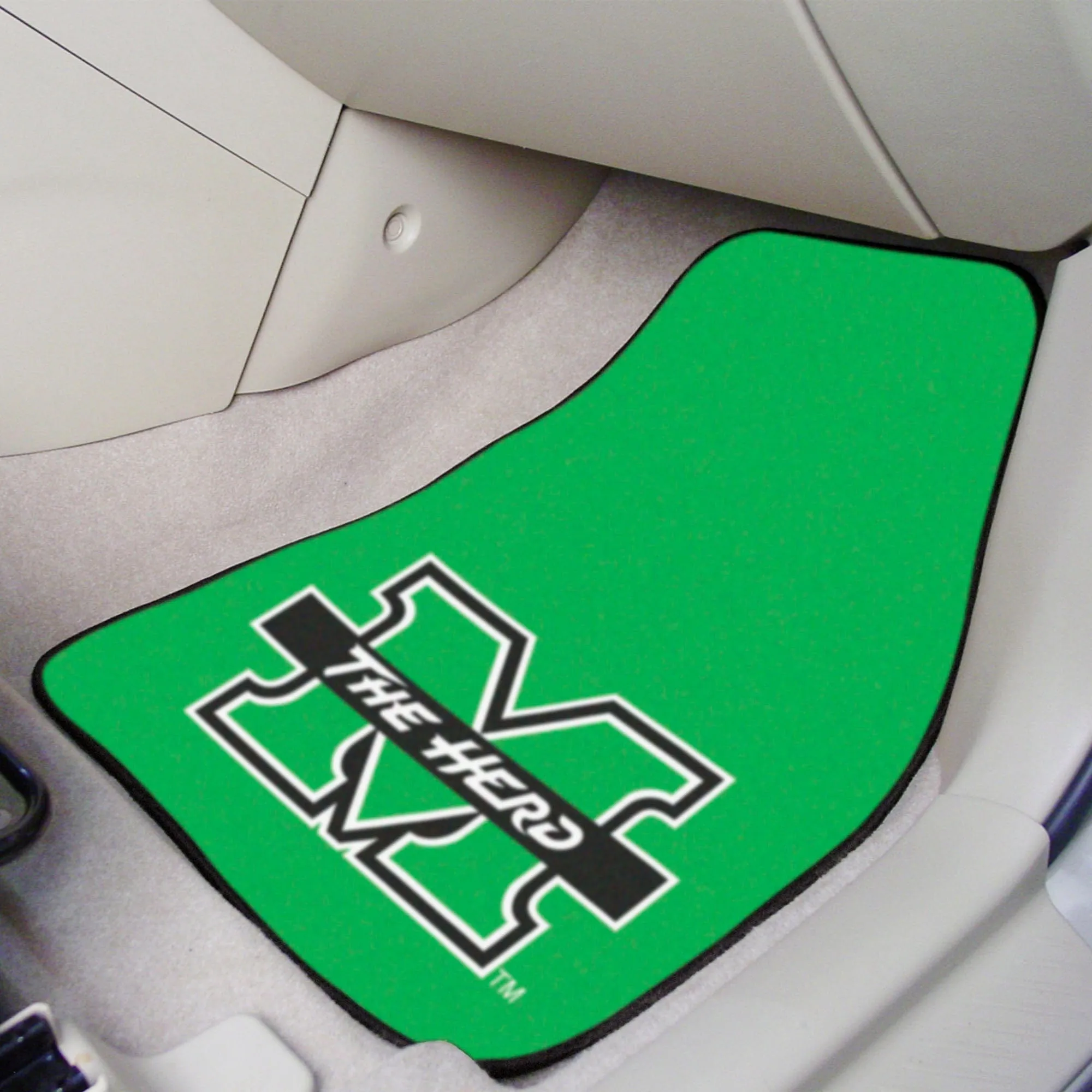 Marshall Thundering Herd Front Carpet Car Mat Set - 2 Pieces