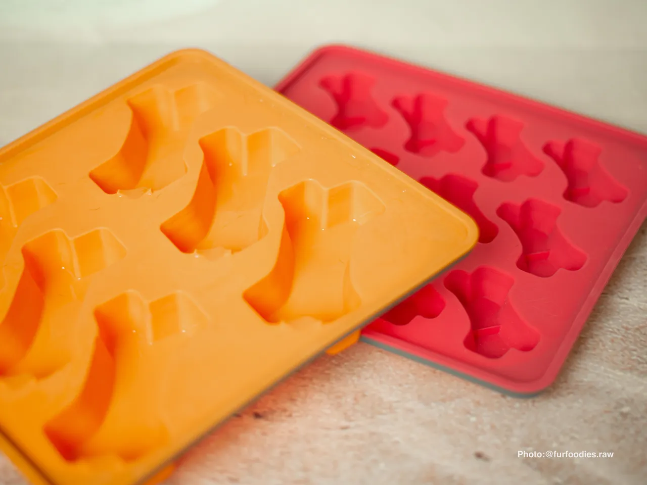 Messy Mutts Framed Spill Resistant Silicone Popsicle Mold for Dog Treats - Orange