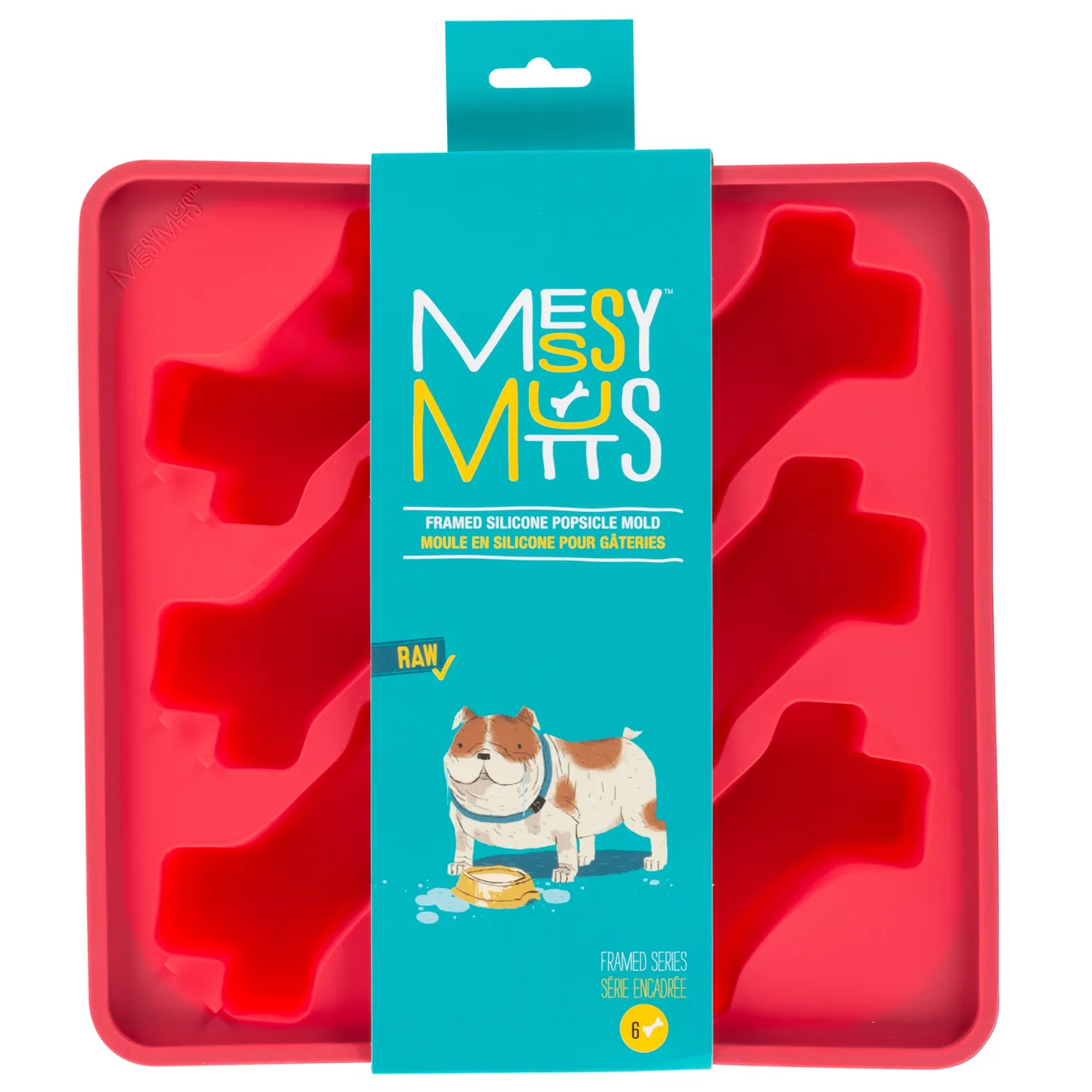 Messy Mutts Framed Spill Resistant Silicone Popsicle Mold for Dog Treats - Watermelon
