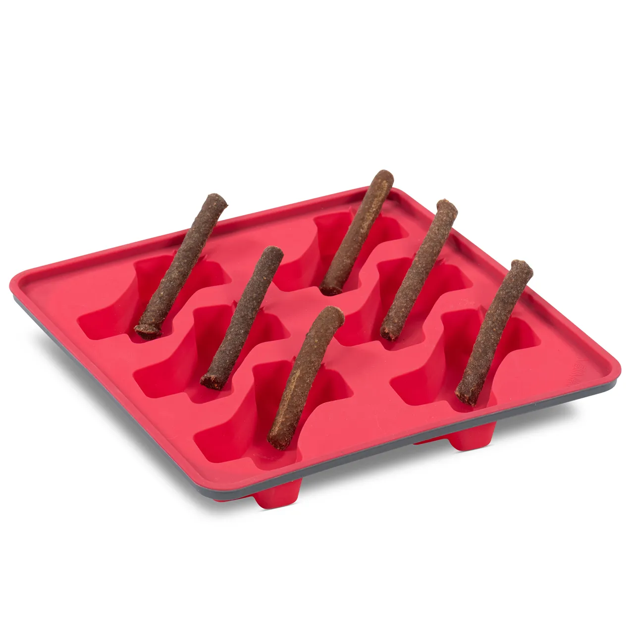 Messy Mutts Framed Spill Resistant Silicone Popsicle Mold for Dog Treats - Watermelon