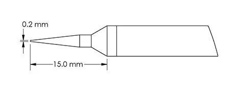 Metcal GTC-CN1502A Sharp Conical Solder Cartridge, 0.2 x 15mm