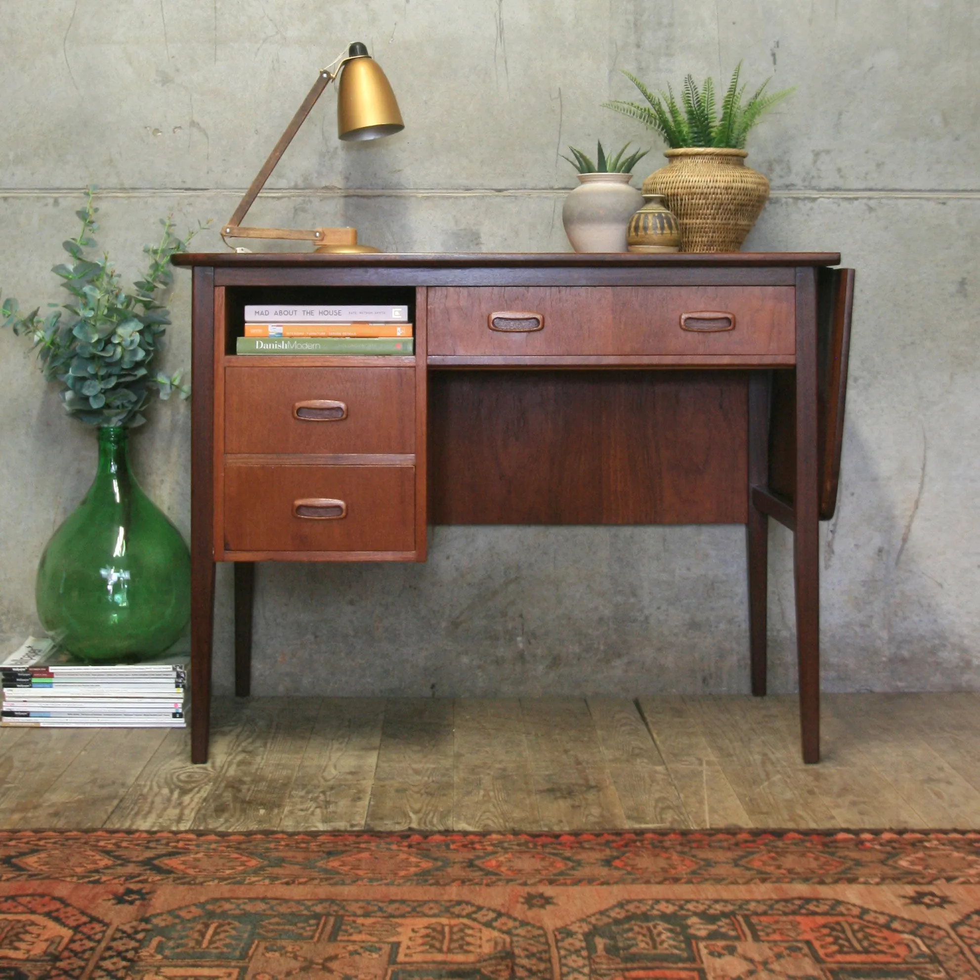 Mid Century Teak Extending Desk - 1004a