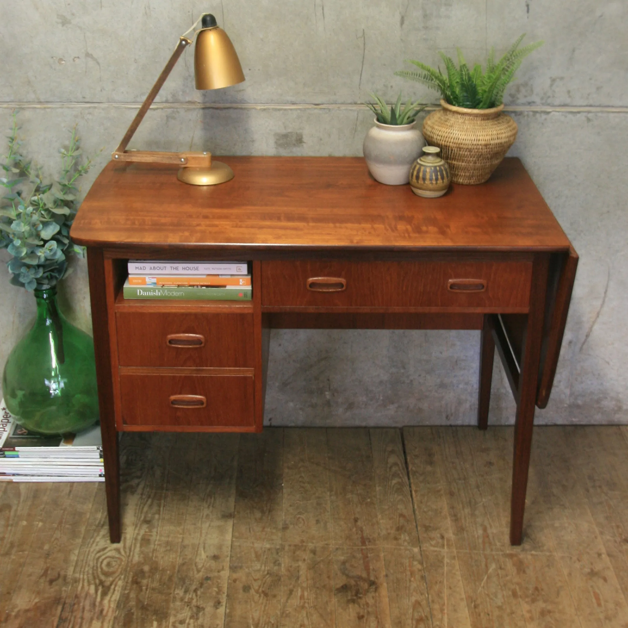 Mid Century Teak Extending Desk - 1004a