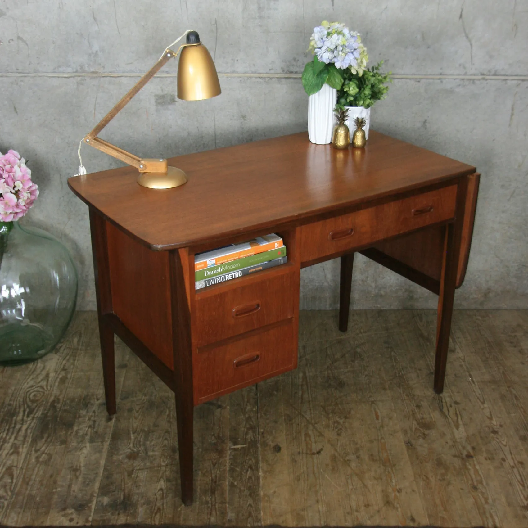 Mid Century Teak Extending Desk