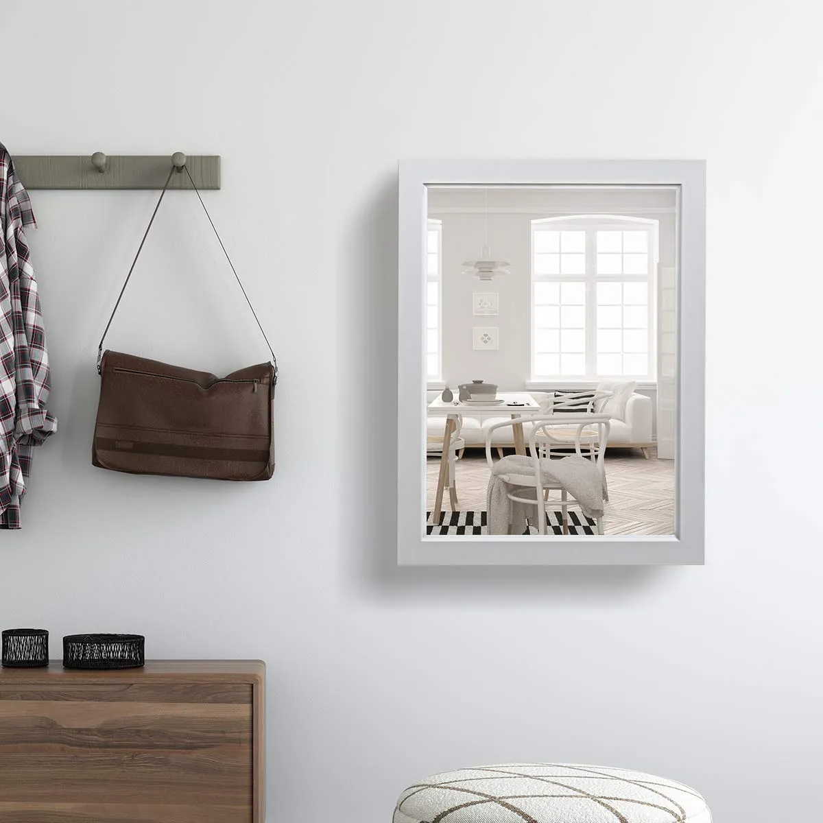 Mirrored Bathroom Cabinet, Wall Mount Storage Organizer, Medicine Cabinet with Single Doors