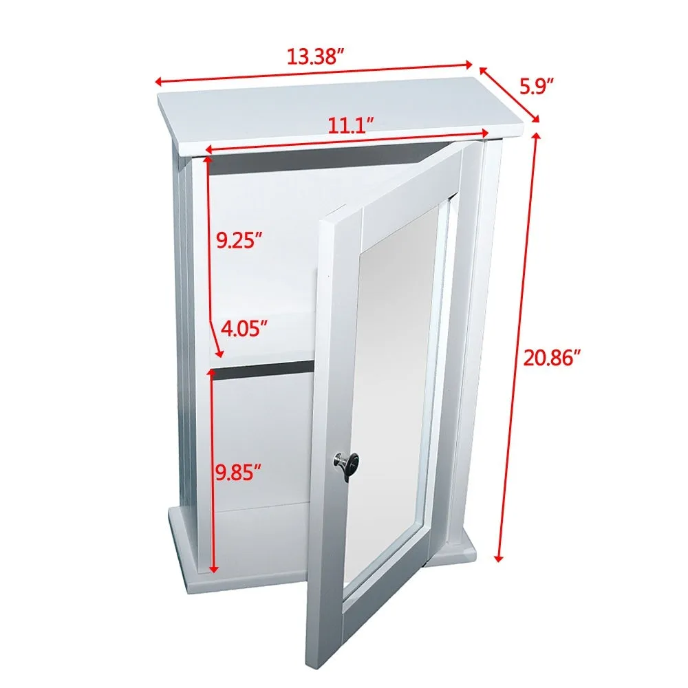 Modern Bathroom Wall Cabinet with Mirror Door Organizer Storage Bath