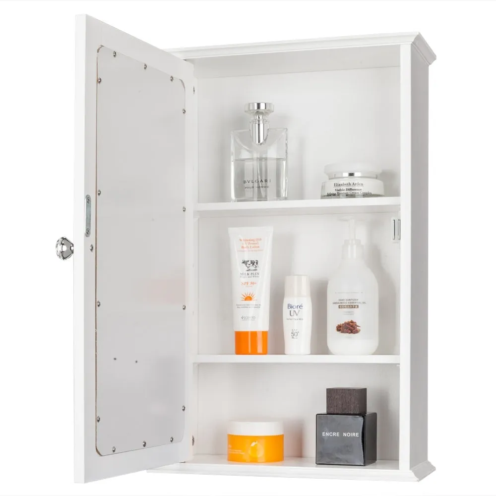 Modern Bathroom Wall Cabinet with Mirror Door Organizer Storage Bath