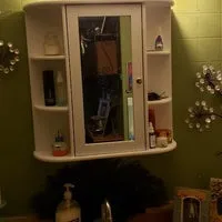 Modern Bathroom Wall Cabinet with Mirror Door Organizer Storage Bath