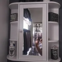 Modern Bathroom Wall Cabinet with Mirror Door Organizer Storage Bath
